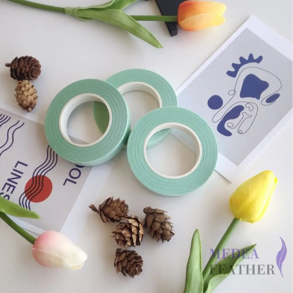 1.2 cm Wide Self-Adhesive Floral Paper Tape Mint