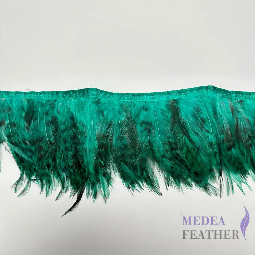 1 Yard Chinchilla Strung Rooster Neck Hackle Feathers Trim Green