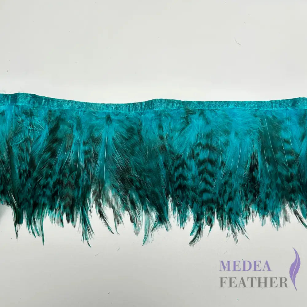 1 Yard Chinchilla Strung Rooster Neck Hackle Feathers Trim Jade