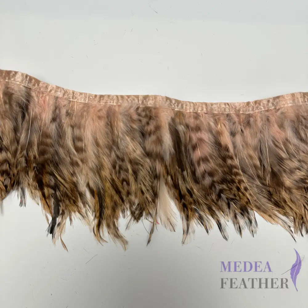 1 Yard Chinchilla Strung Rooster Neck Hackle Feathers Trim Peach