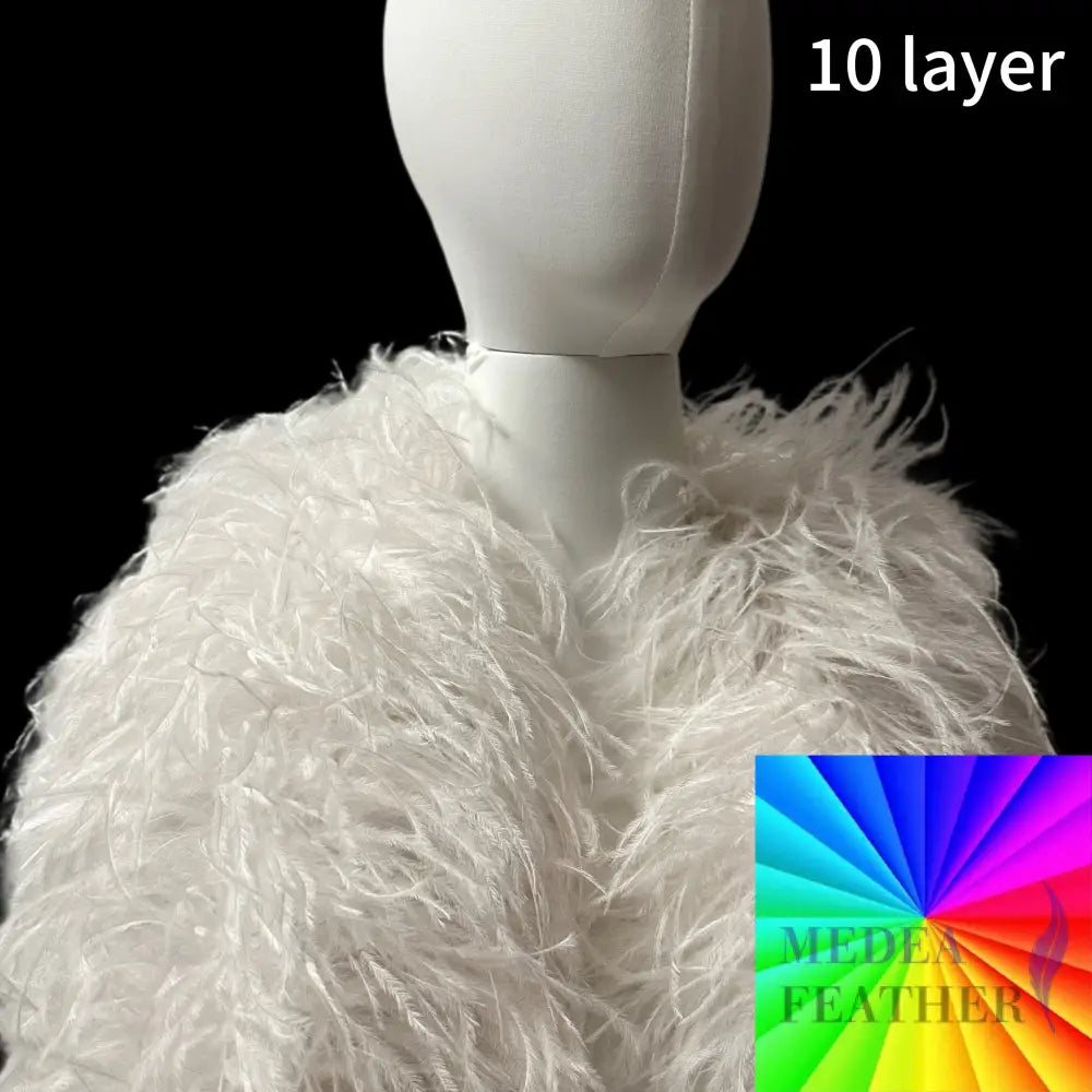 10 Ply Ostrich Feather Fringe Feather Boa (2 yards) FB04 - Custom - Please add text below