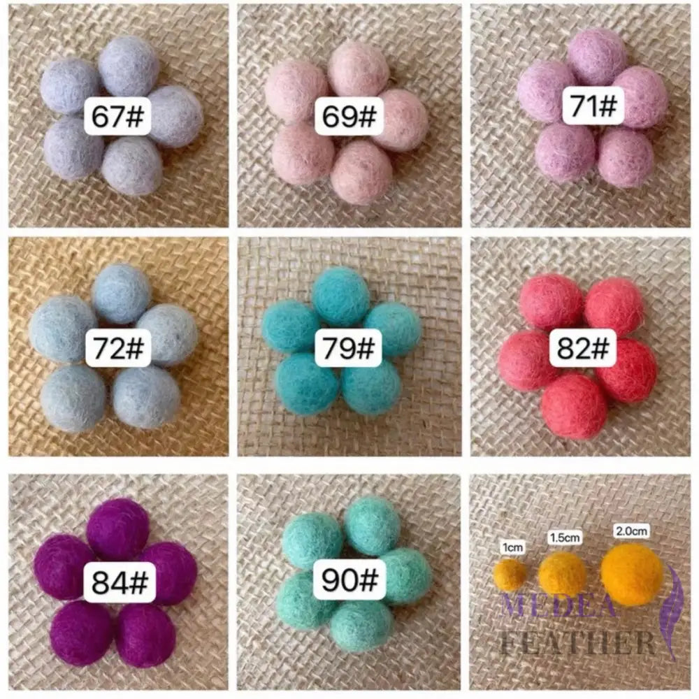 100% Handmade Wool Felt Balls-Pack of 10