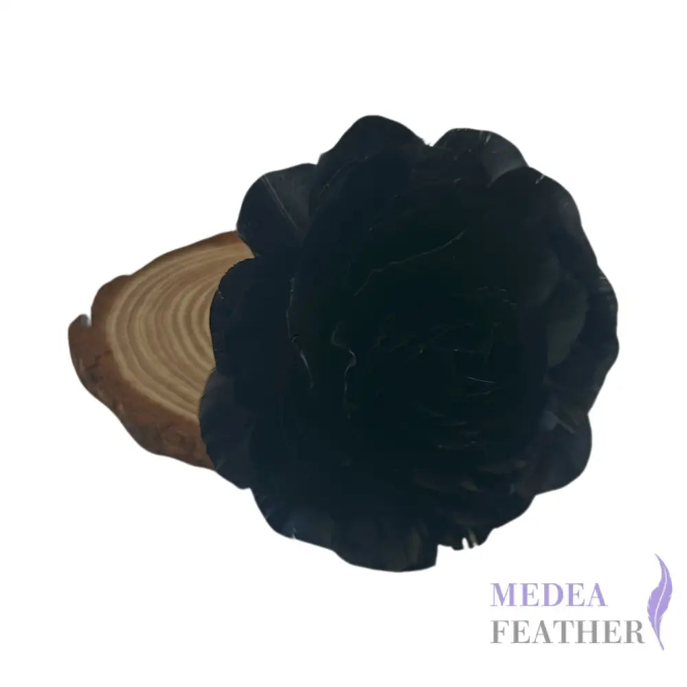 10cm Rose Goose Feather Flower DS261010 - Black