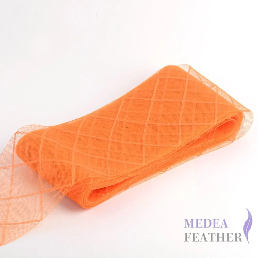 12cm Wide Diamond Cross Woven Crin Braid Orange