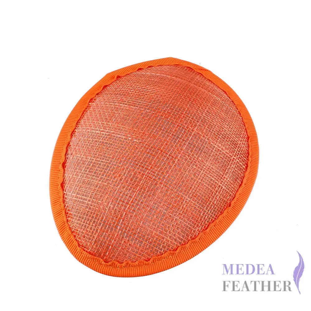 13 CM DIY Fascinator Sinamay Saucer Hat Base Orange ready-to-ship