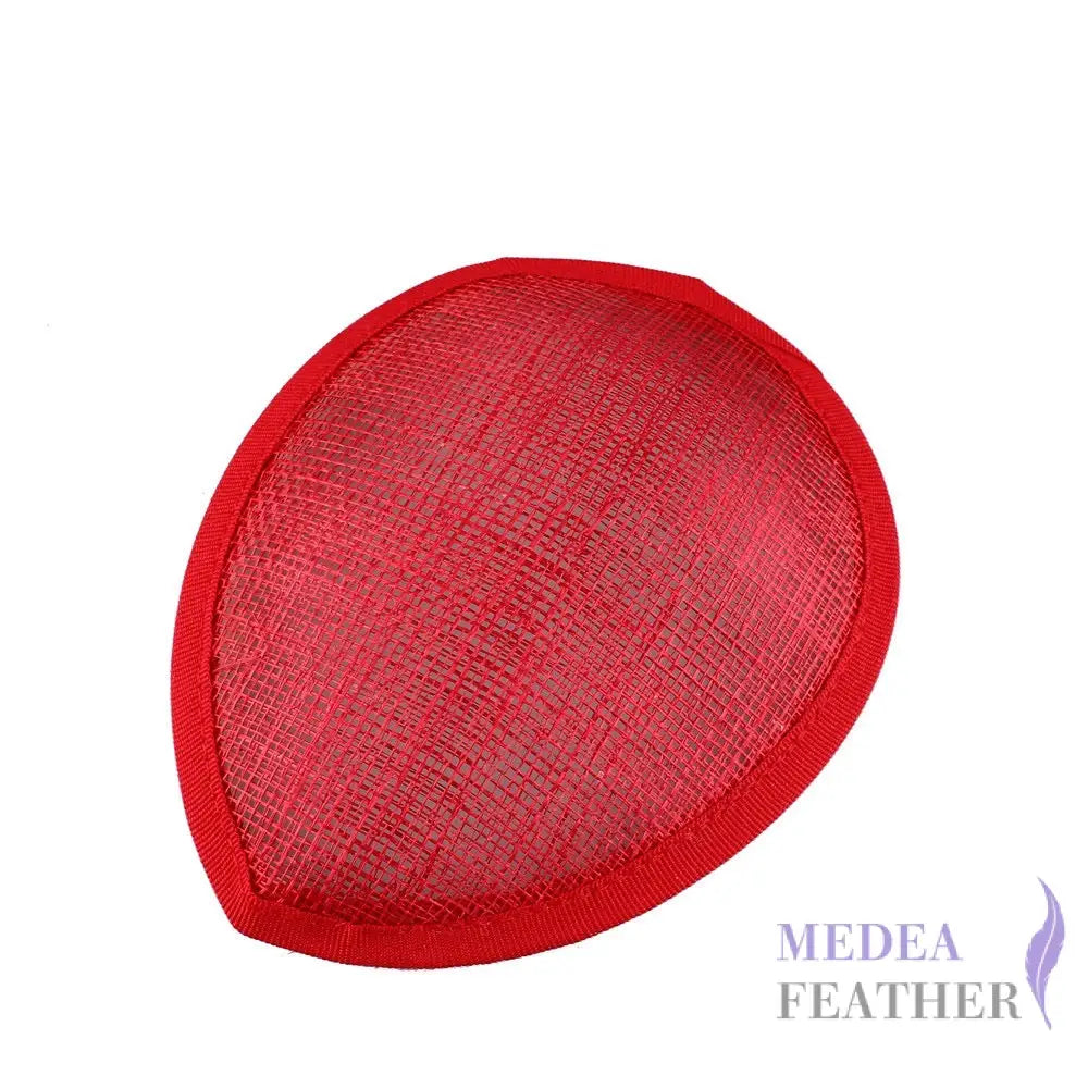 13 CM DIY Fascinator Sinamay Saucer Hat Base Red ready-to-ship