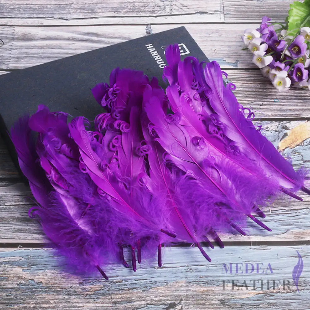 15 CM Curled Goose Feather 50 PCS 1 pack=50 pieces / Dark Purple