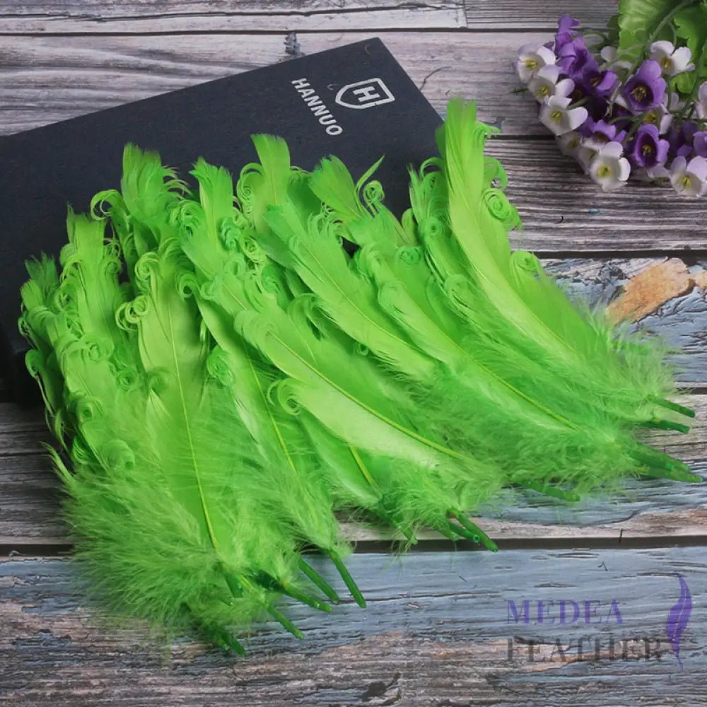 15 CM Curled Goose Feather 50 PCS 1 pack=50 pieces / Emerald