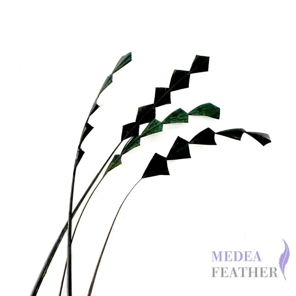 20cm Zig Zag Coque Feathers-Pack of 10 #03 black