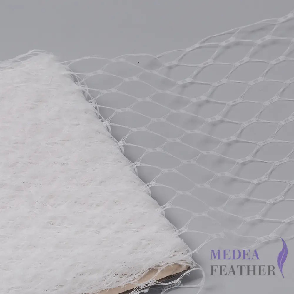 23cm Wide Waffle Veiling White / 1 meter