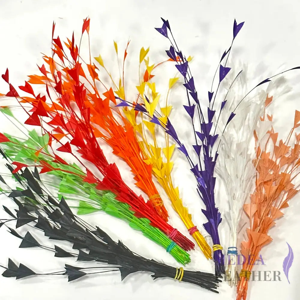 30cm Triangle Tipped Stripped Coque Feather 1 piece