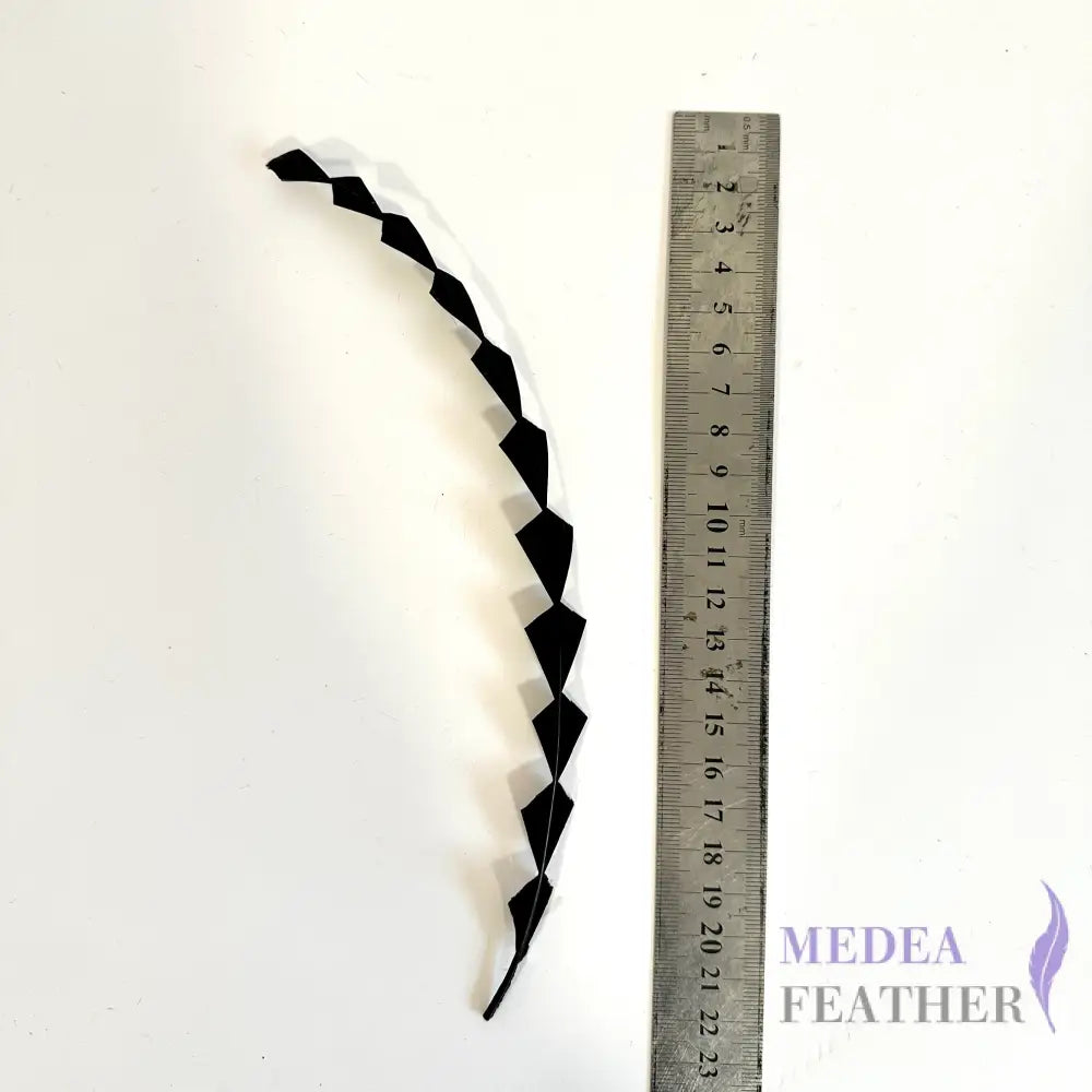 30cm Zigzag Diamond Coque Feather-Pack of 10 Black