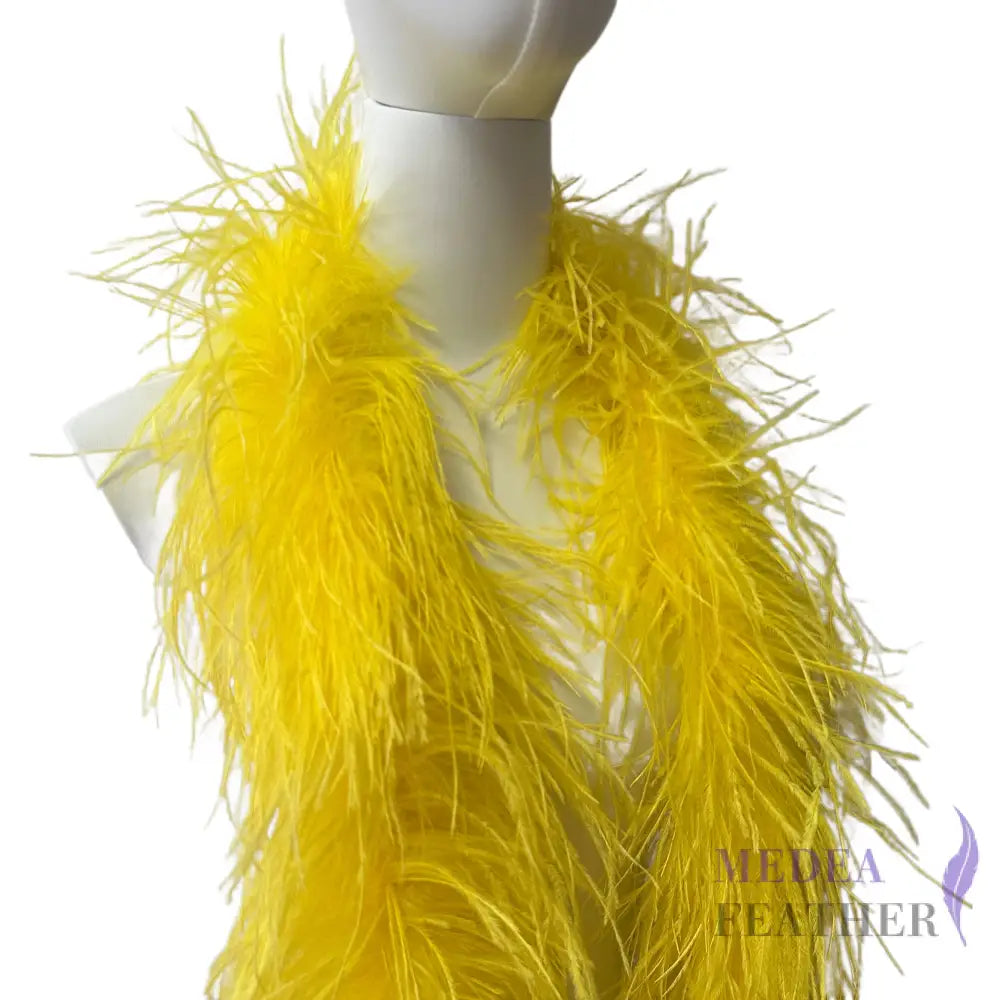 4 Ply Ostrich Feather Fringe Feather Boa (2 yards) FB01 - #58 yellow