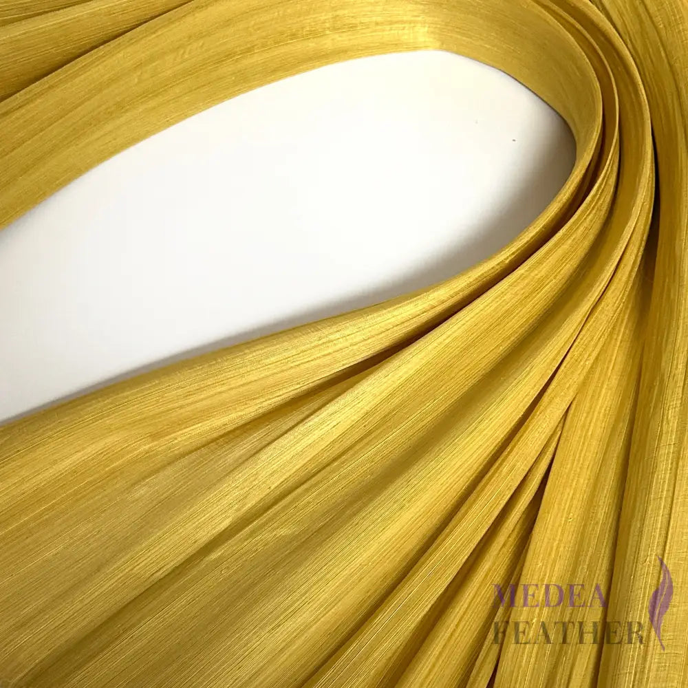 90cm Wide Silk Abaca Fabric Turmeric Yellow / 1/2 Meter ready-to-ship