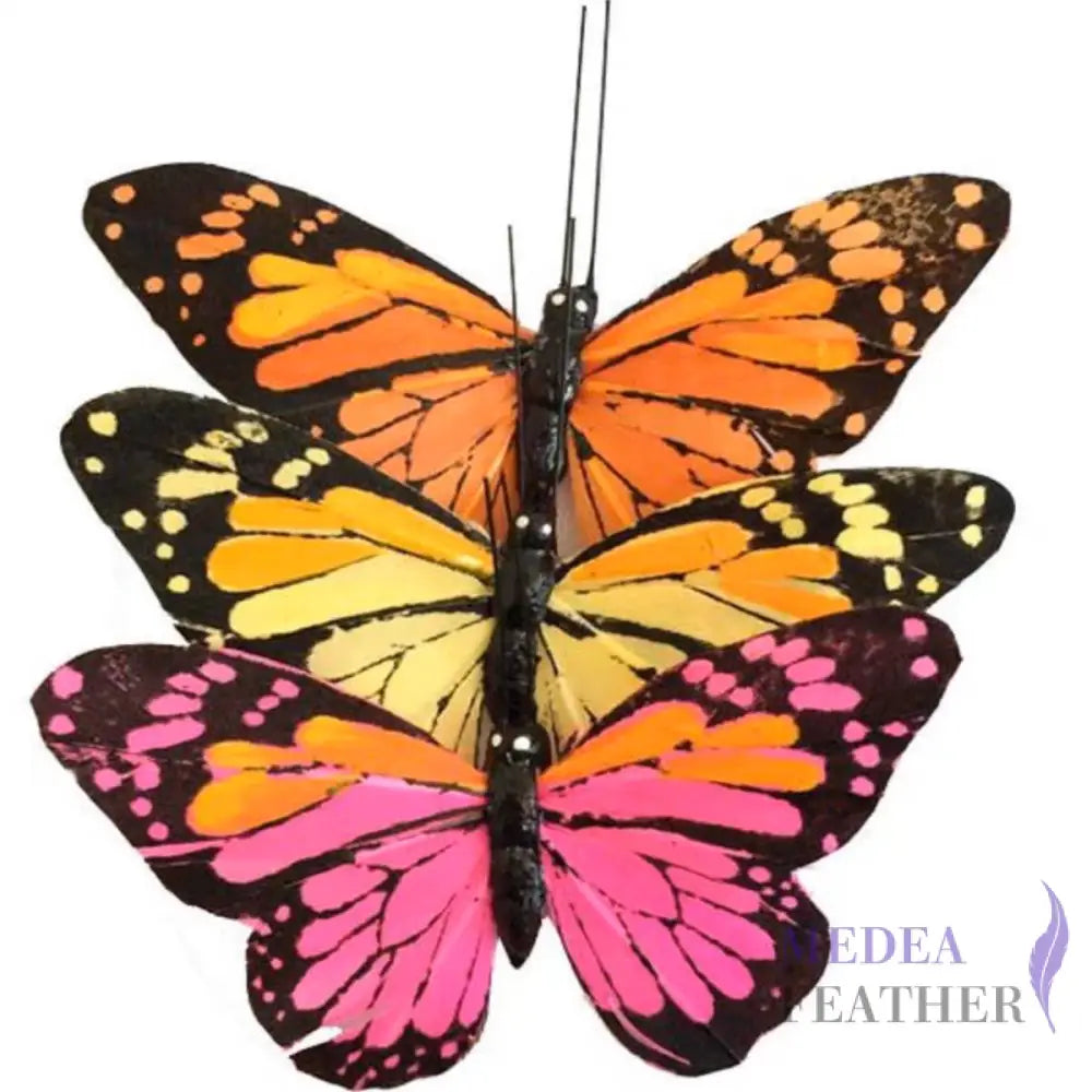 9cm wide Handmade Feather Butterflies