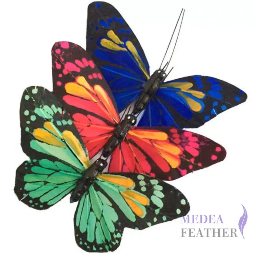 9cm wide Handmade Feather Butterflies