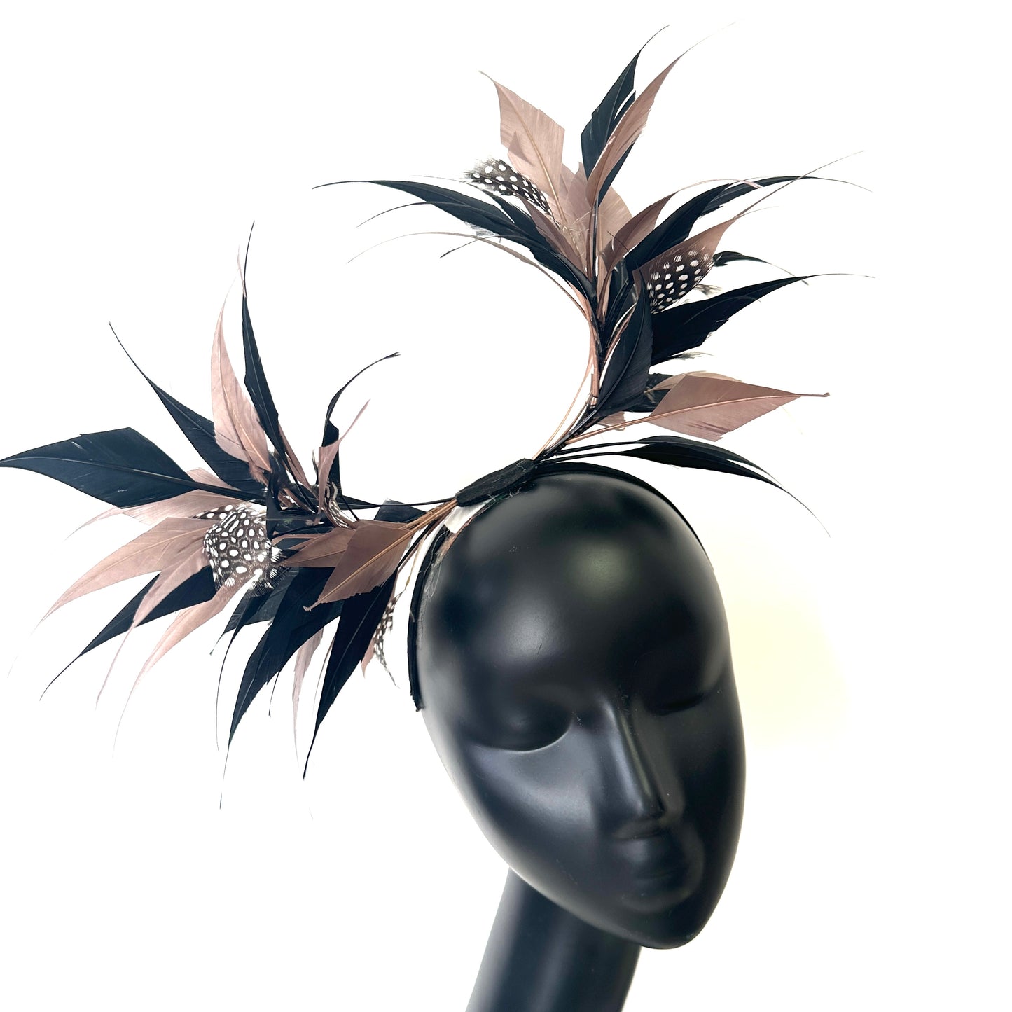 Two End Goose Feather & Natural Colour Feather Mount