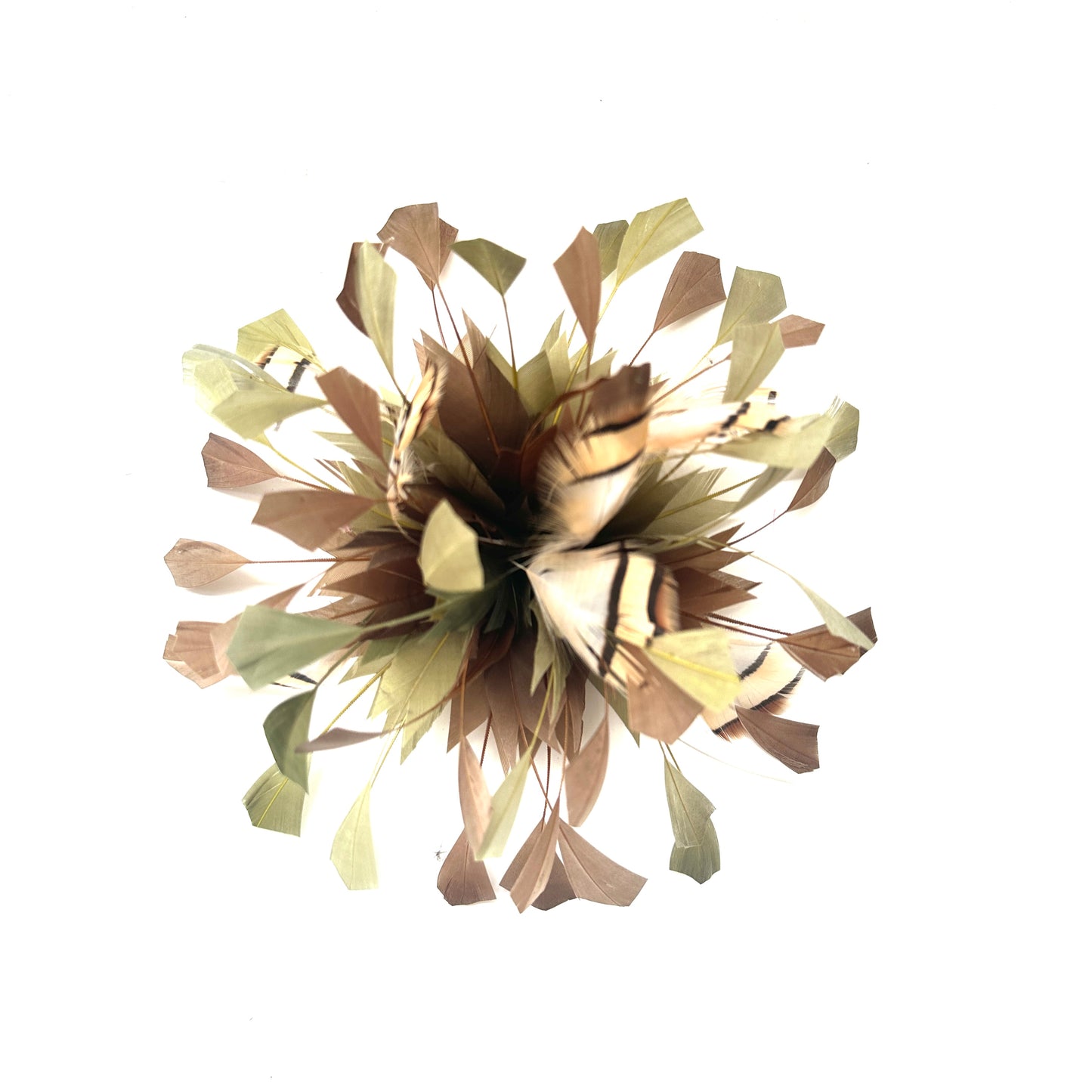 Spiky Centre Goose & Natural Colour Feather Flower Mount