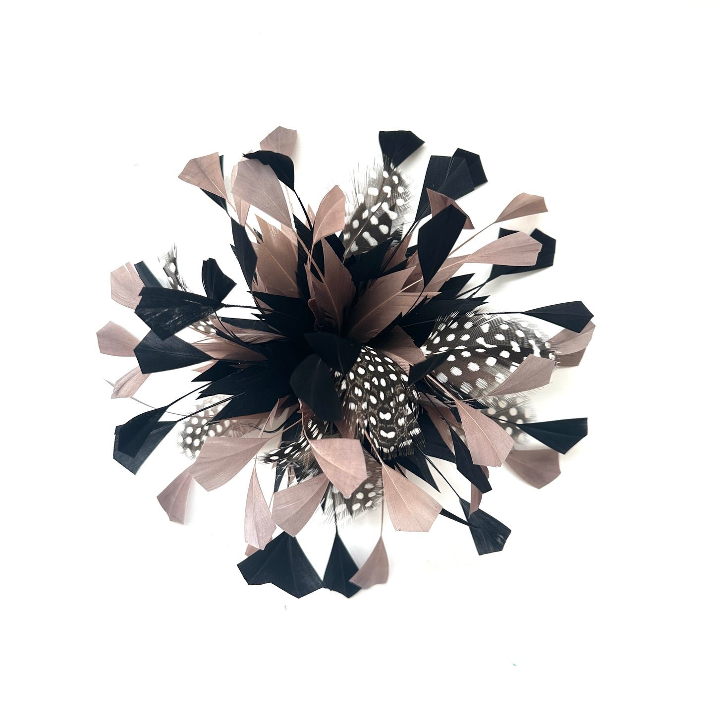 Spiky Centre Goose & Natural Colour Feather Flower Mount