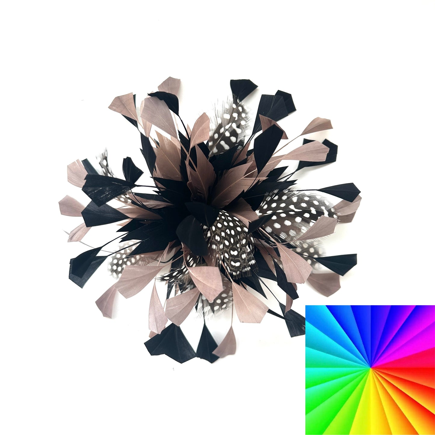 Spiky Centre Goose & Natural Colour Feather Flower Mount