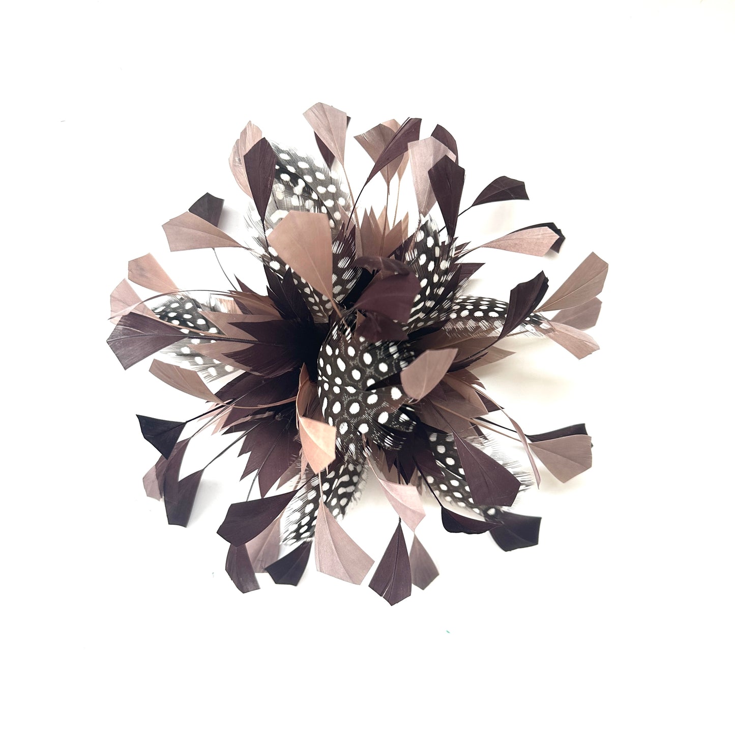 Spiky Centre Goose & Natural Colour Feather Flower Mount