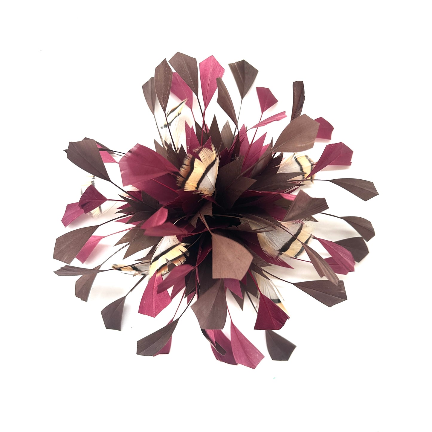 Spiky Centre Goose & Natural Colour Feather Flower Mount