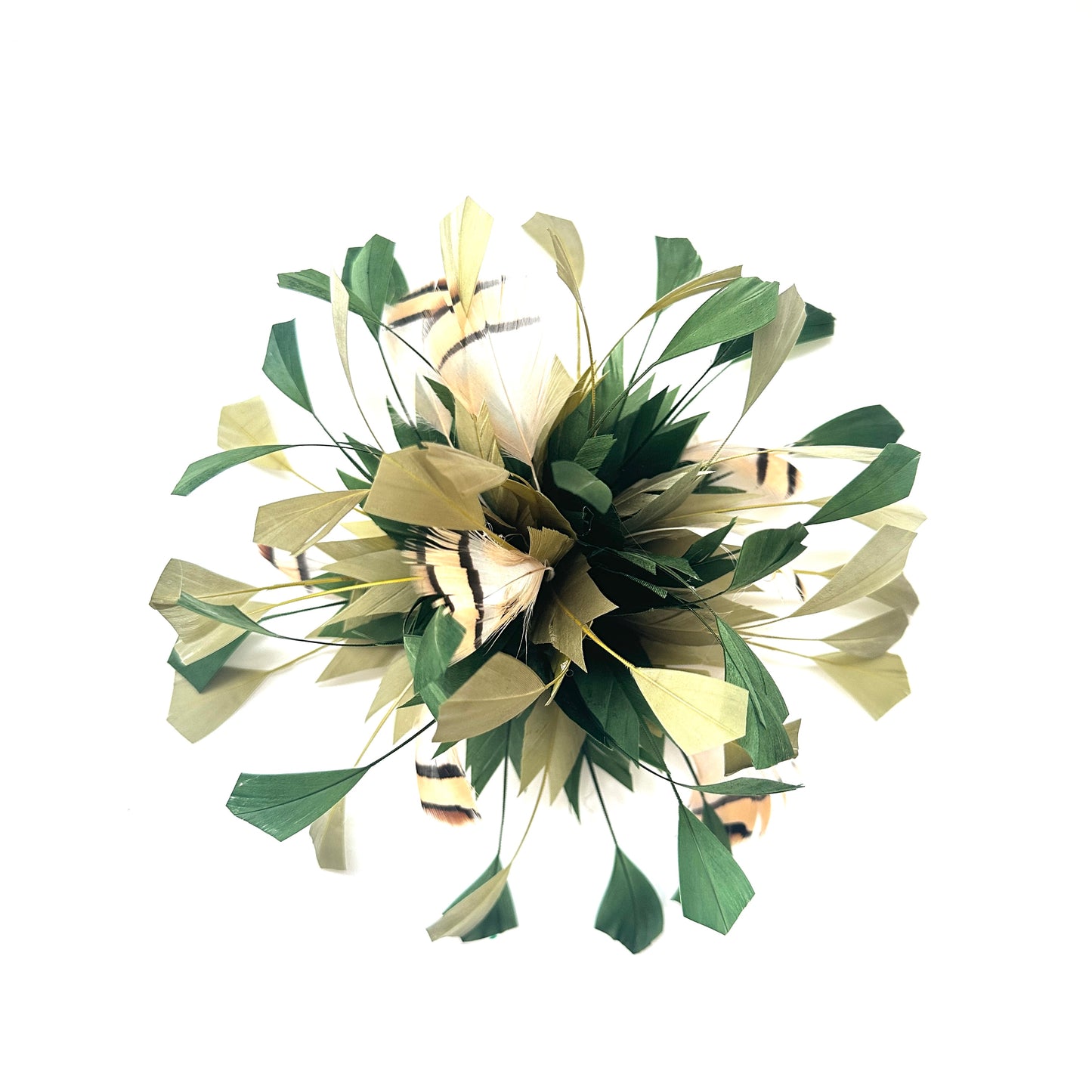 Spiky Centre Goose & Natural Colour Feather Flower Mount