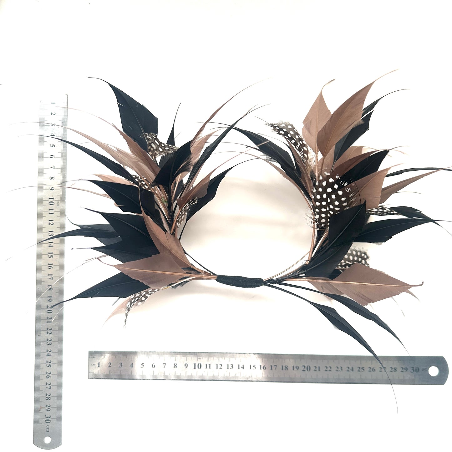 Two End Goose Feather & Natural Colour Feather Mount