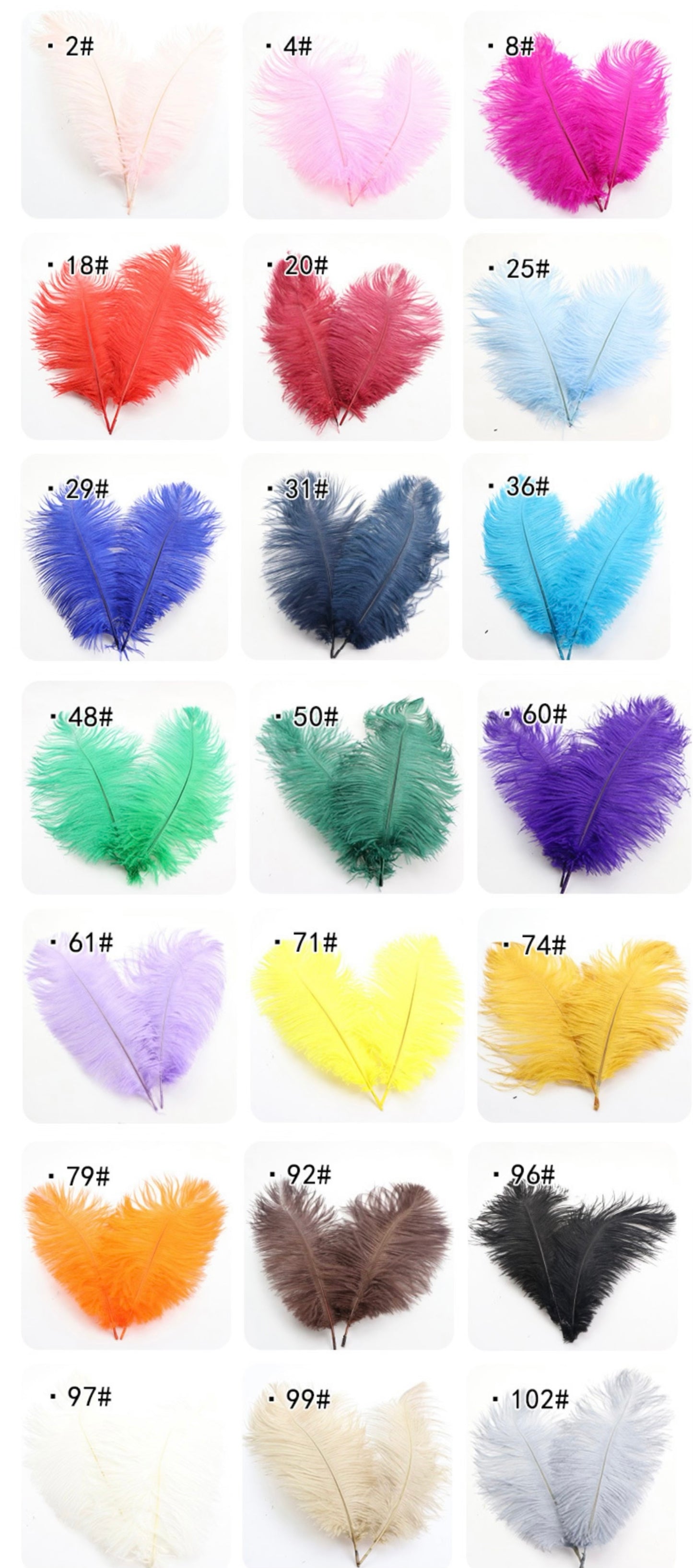Long Arrowhead Ostrich Feather (1 pack=5 pieces)