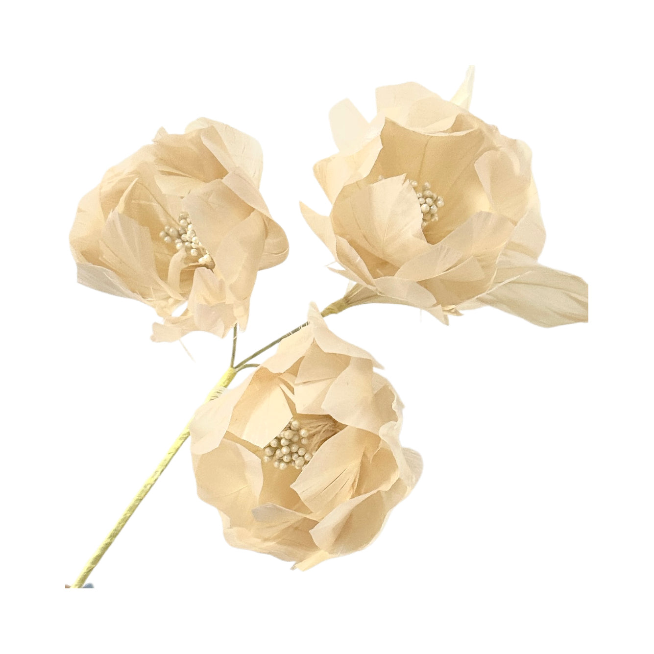 Set de tres flores de plumas de ganso FM045