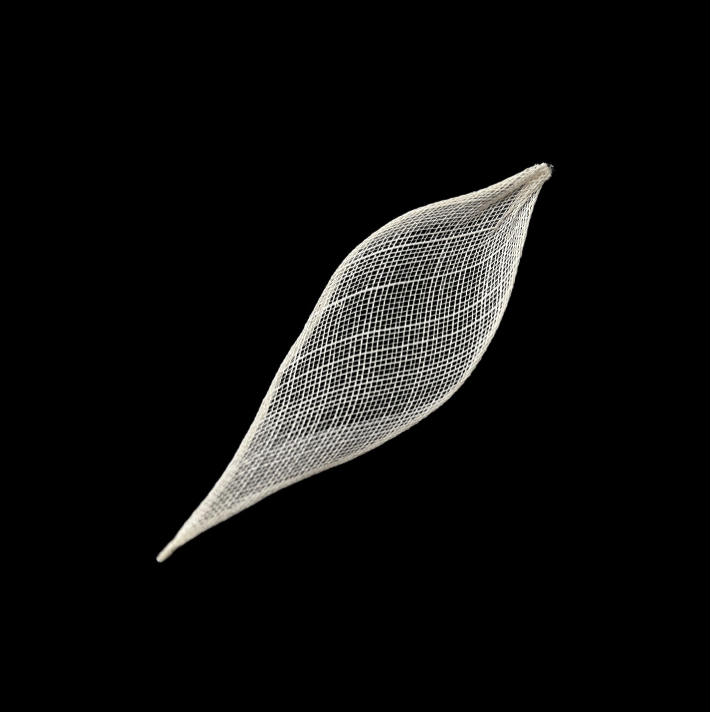 5cm Wide Millinery Ivory Sinamay Leaves-Pack of 5