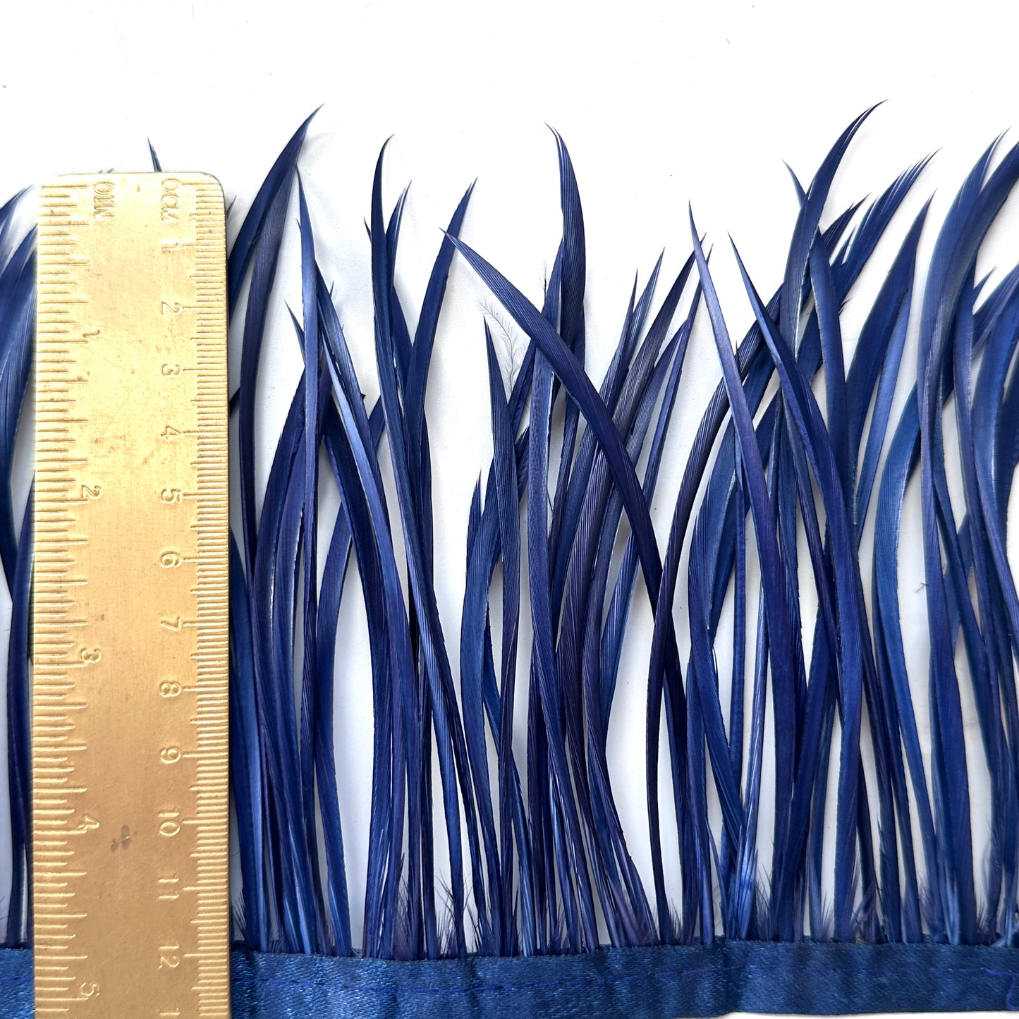 12cm Wide Navy Goose Biot Feather Trim-1 Meter