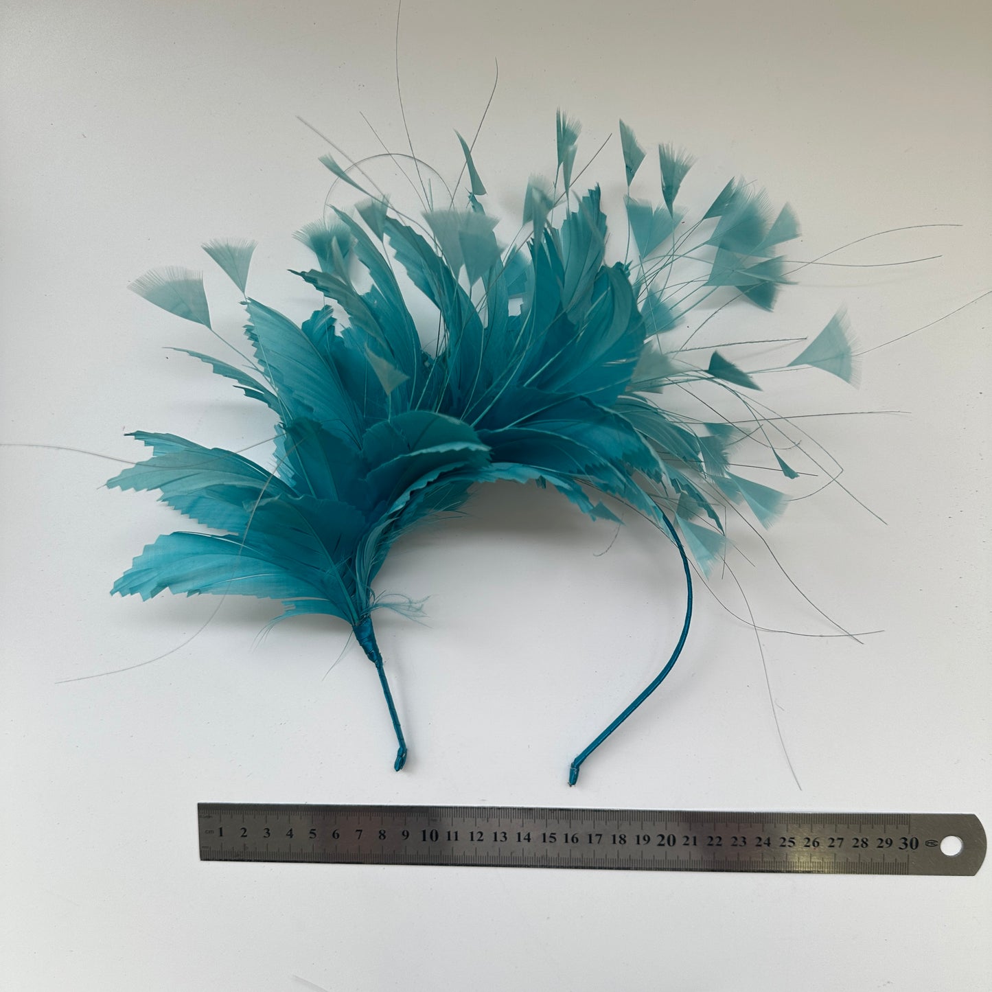 Ready-to-wear Duck Egg Peacock hair & Goose Feather Fascinator