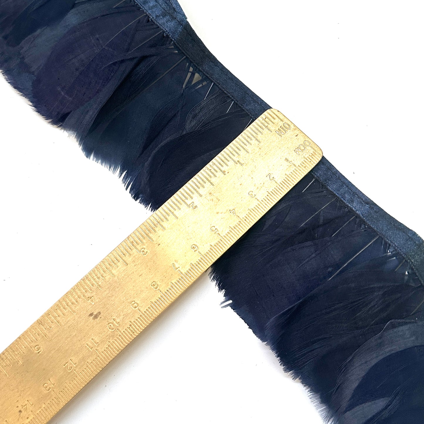6cm Wide Navy Goose Feather Trim
