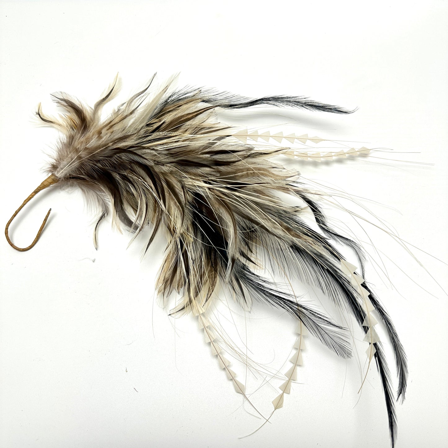 Golden Badger Strung Rooster Neck Hackle Feather Mount