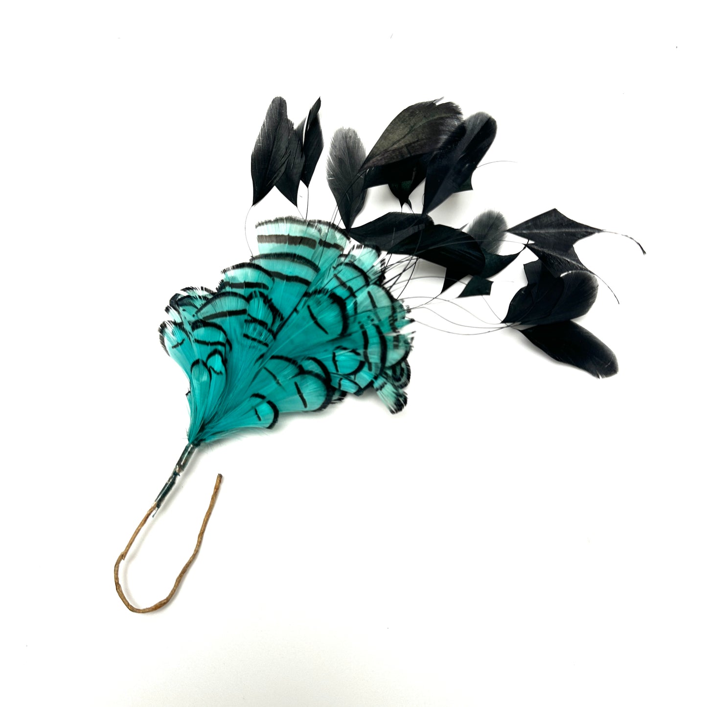 Lady Amherst Pheasant Feather and Coque Feather Flower Mount