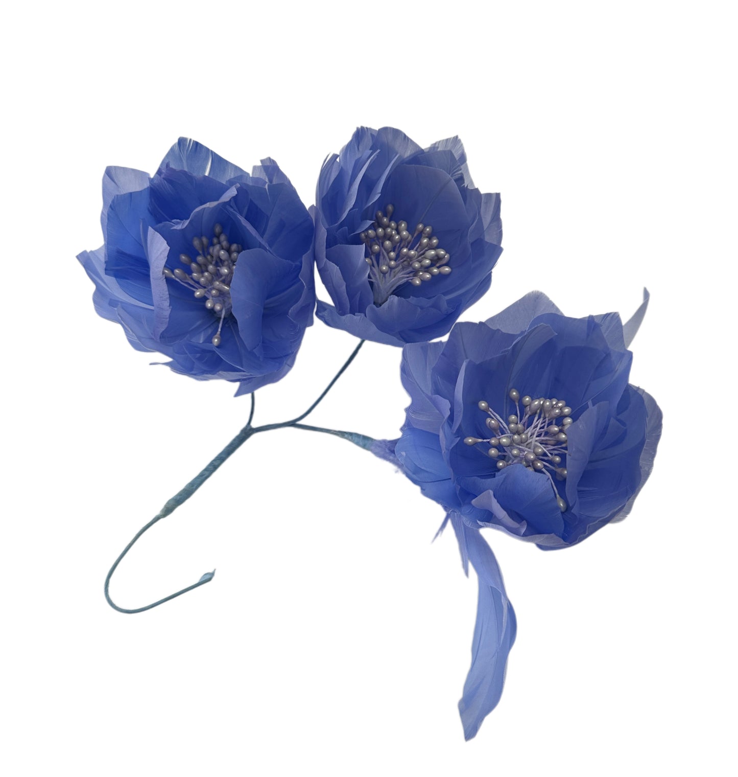 FM045 Three Goose Feather Flowers Set Mount