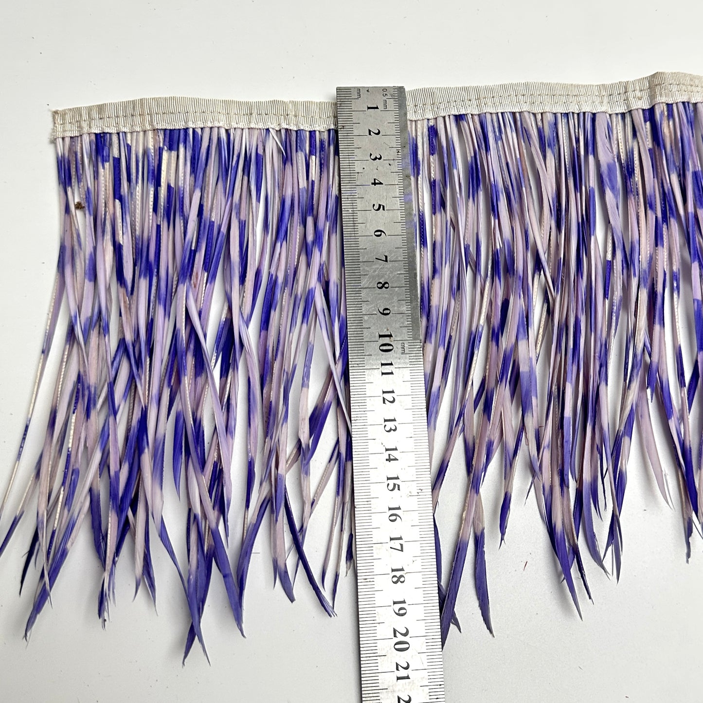 Two Colour Goose Biot Feather Fringe 1 Meter