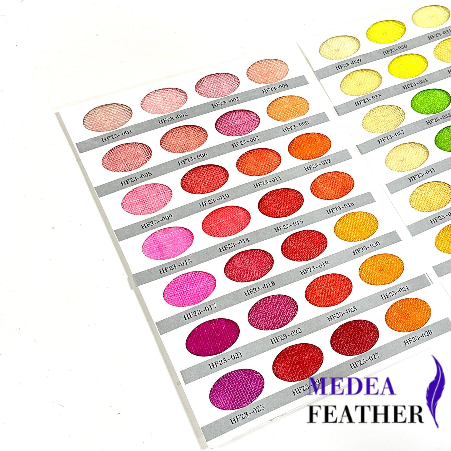 Sinamay Colour Card Chart 112 colours
