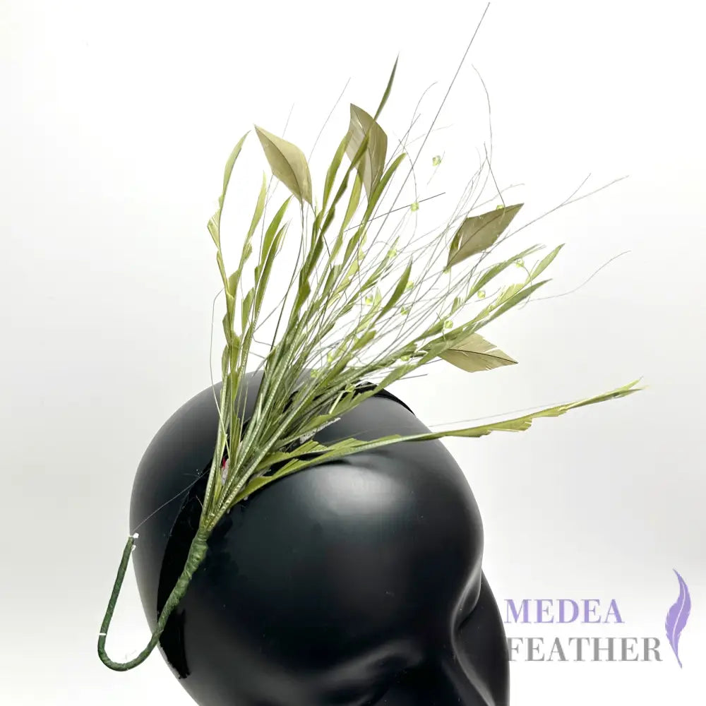 Bead Design Goose Biot Feather Flower Mount FM520 Green