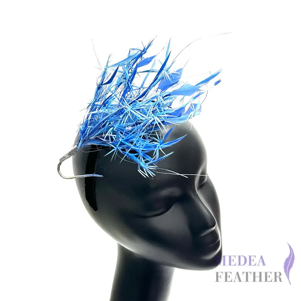 Bead Design Twined Goose Biot Feather Flower Mount FM519 #83 Electron Blue
