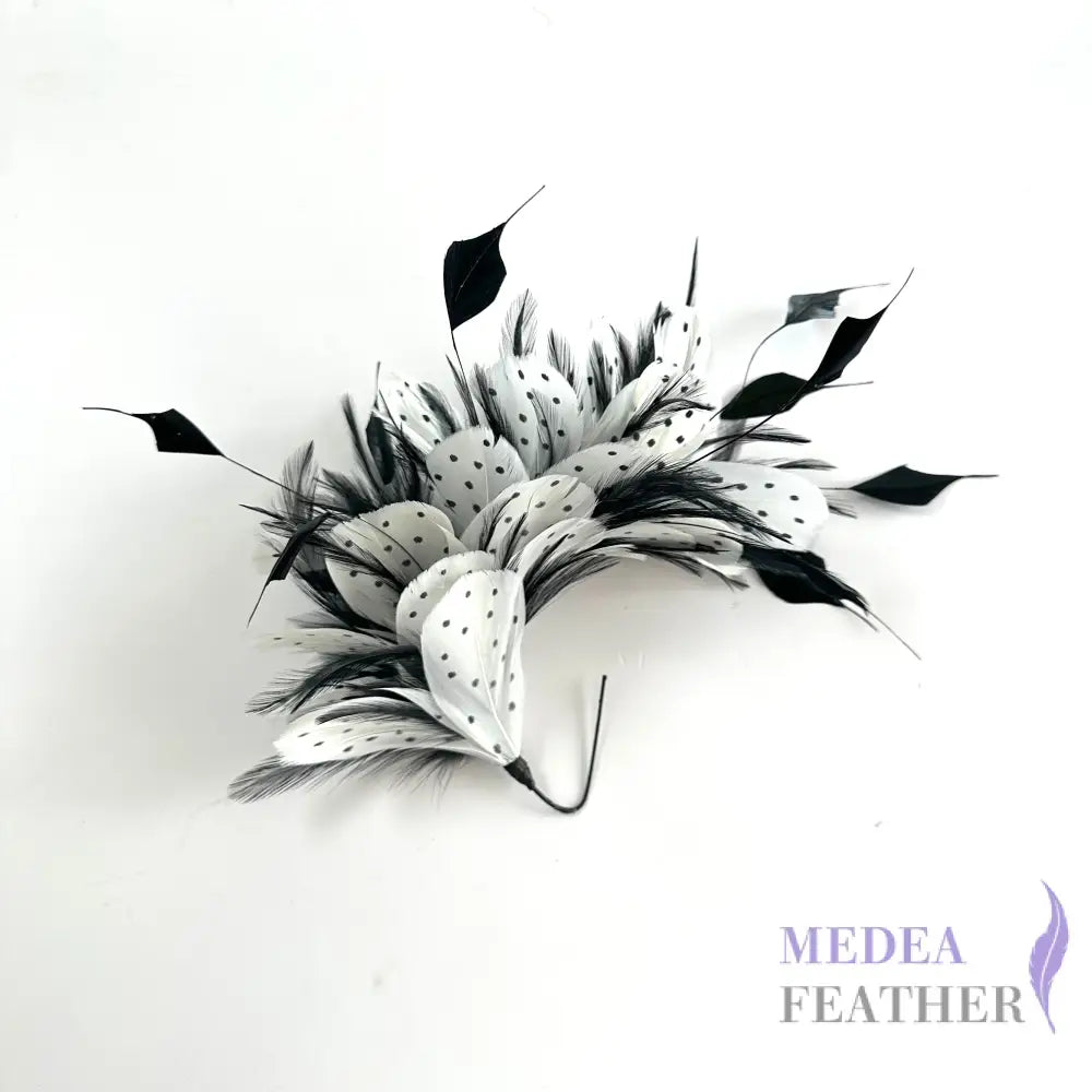 Classic Dot Design and Hackle Feather Flower Mount