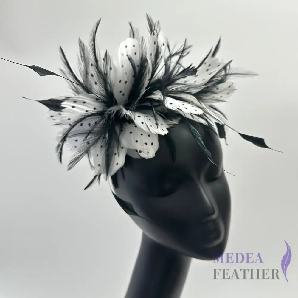 Classic Dot Design and Hackle Feather Flower Mount