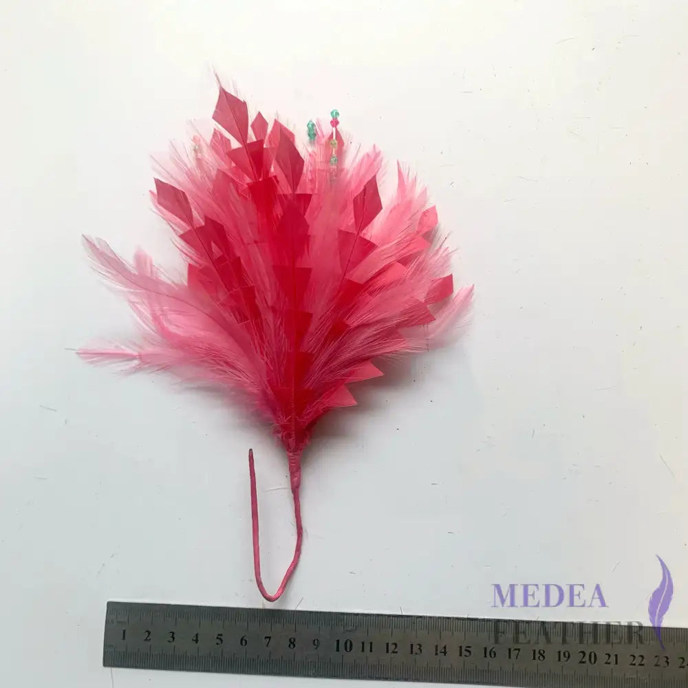 ’Colorful candy’/ Handmade Beaded Design Hackle Feather Flower Mount Custom - Please add text below