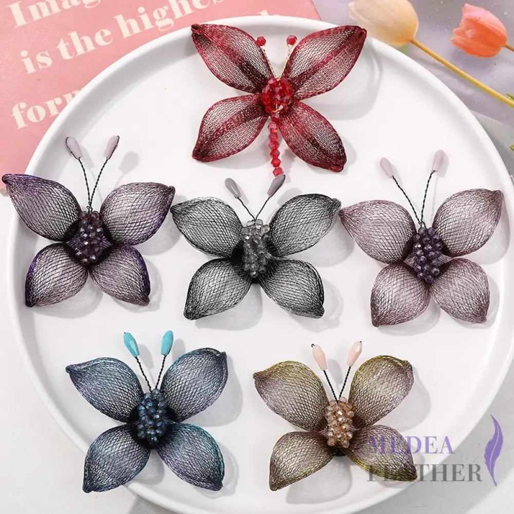 Copper Wire Bead Butterfly Flower BF08