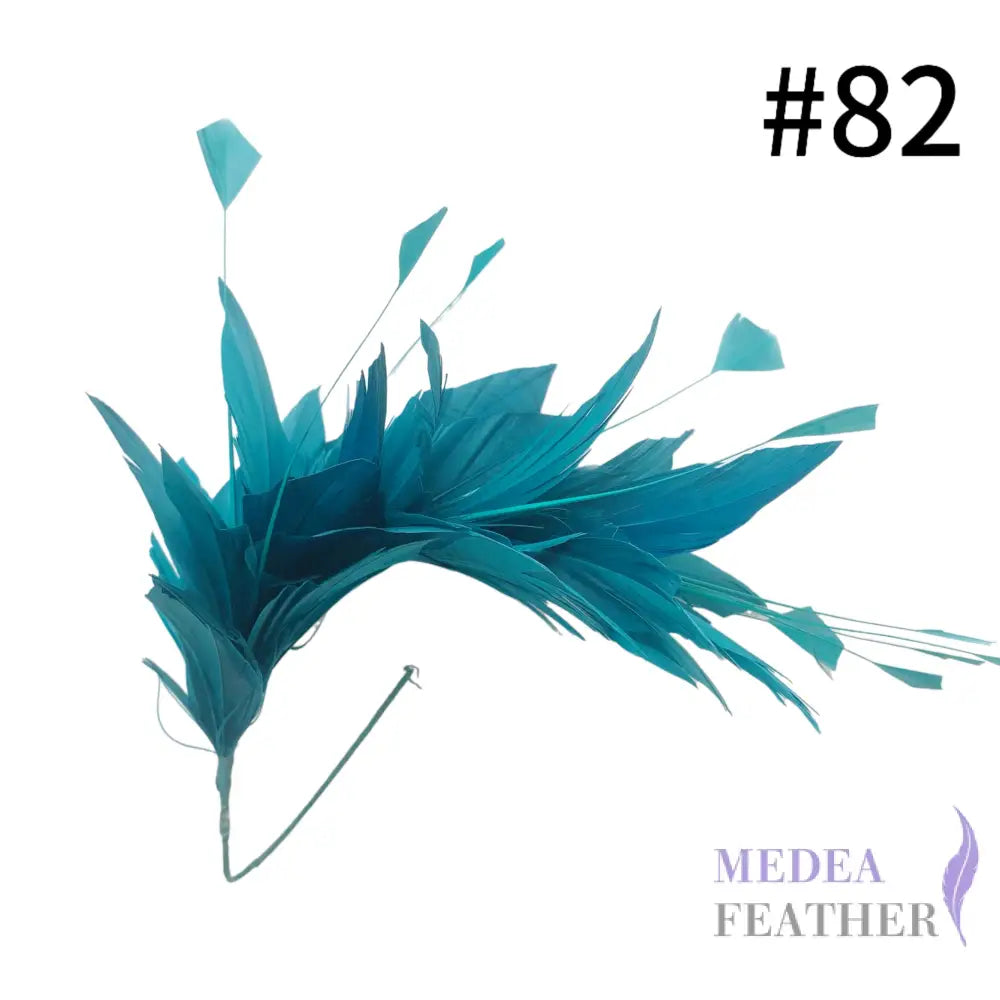 Diamond Coque & Goose Feather Mount for Millinery & Fascinator Making - FM082 - #82 teal