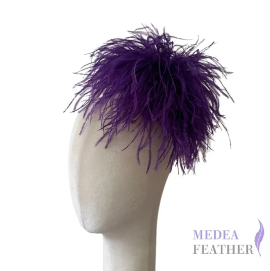 Extra Large 25cm Ostrich Feather Ball Feather Brooch DS261009 - #63 purple / Felt pad