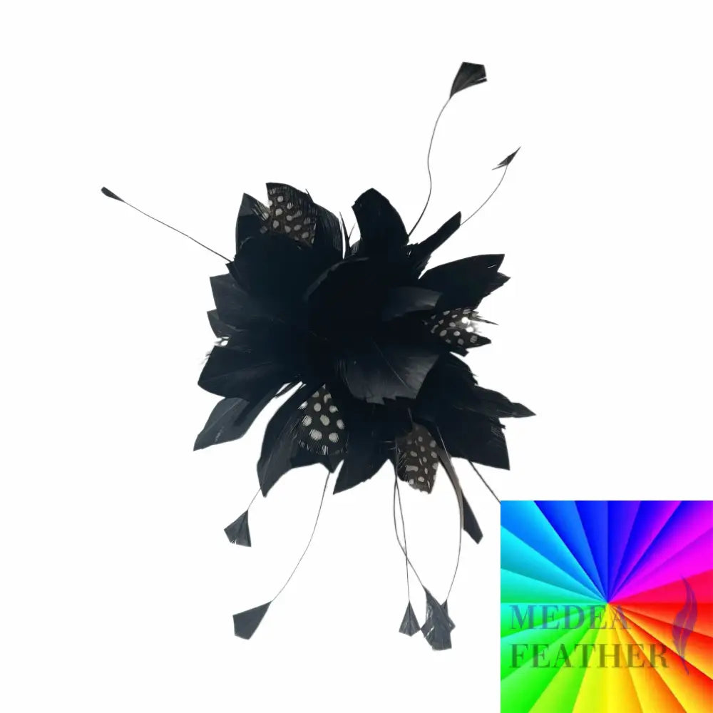 Goose & Polka Dot Guinea Feather Flower Mount DS20250919 Custom - Please add text below