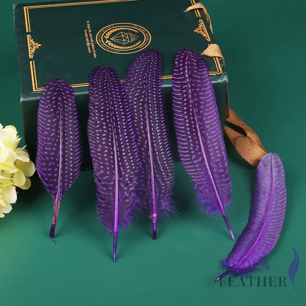 Guinea Fowl Feather (1 pack=10 pieces) Purple