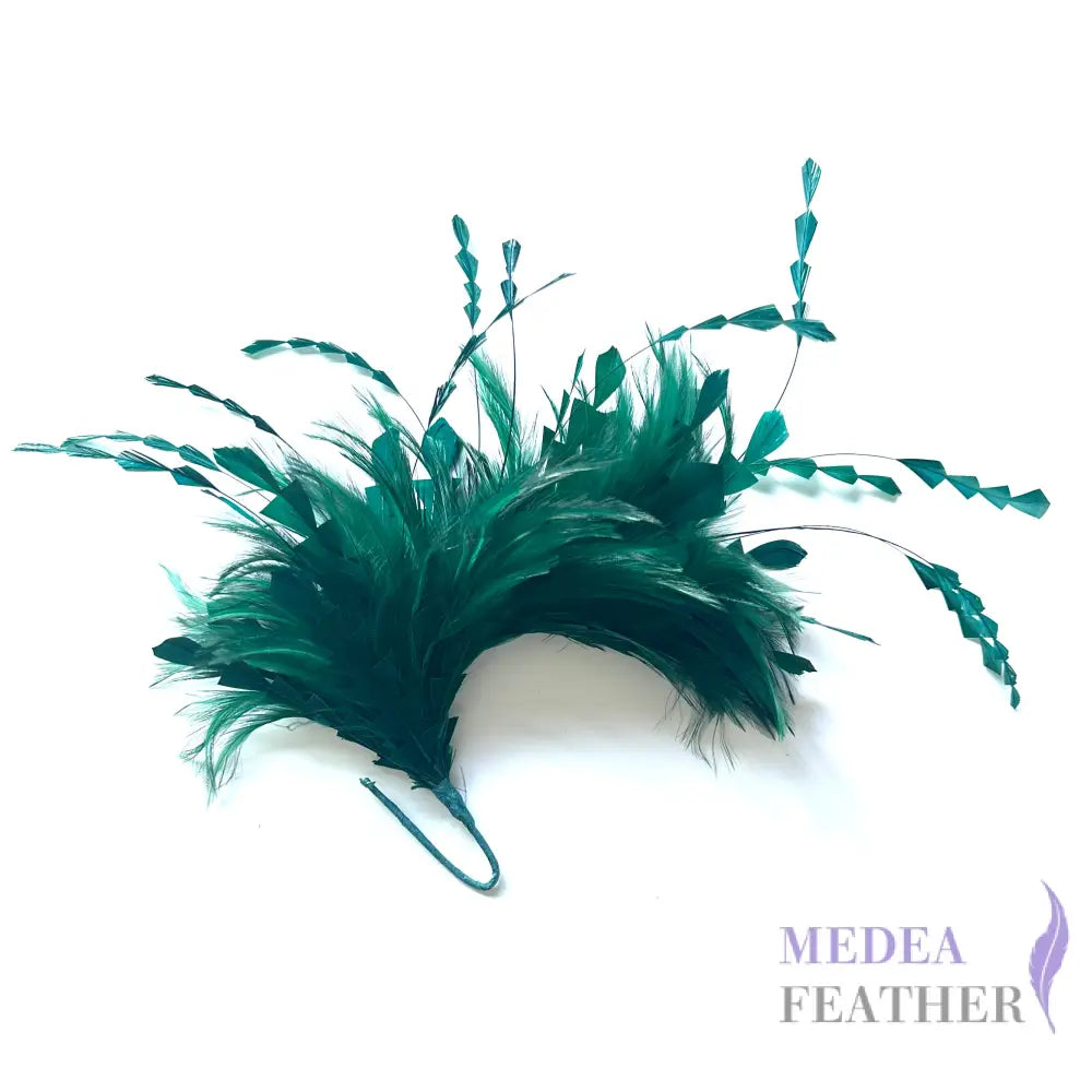 Hackle and Long Diamond Coque Feather Mount #96 dark green